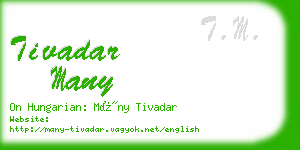 tivadar many business card